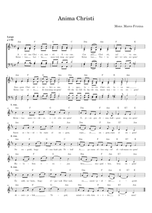 Anima Christi – Marco Frisina Anima Christi Sheet Music for