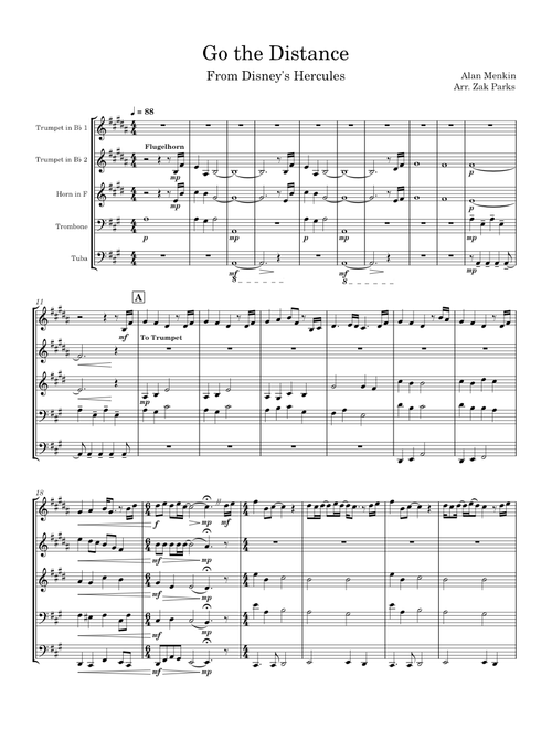 Hecrules - Go the Distance for Brass Quintet