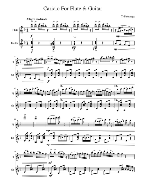 Capricio For Flute and Guitar / Y-Fukunaga