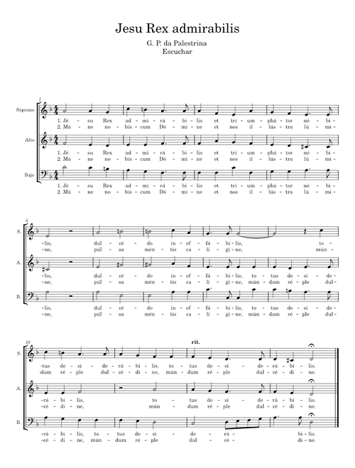 Jesu Rex admirabilis - G. P. da Palestrina