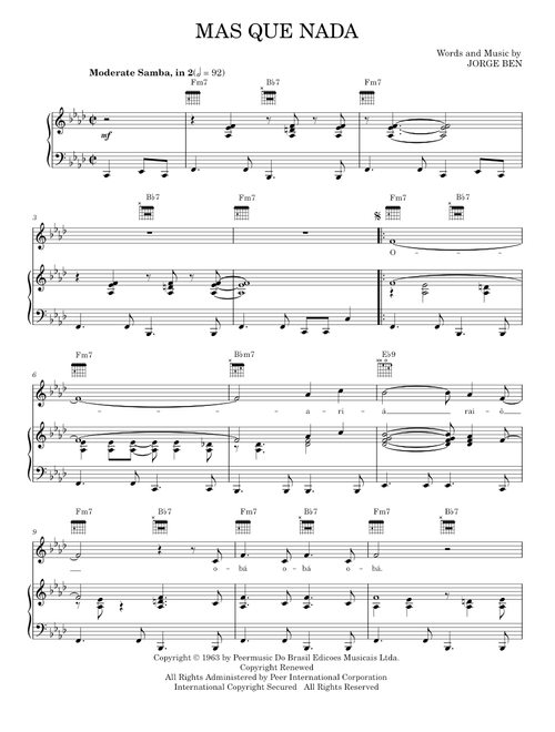 Mas Que Nada - Rio Movie, Sergio Mendes (Piano-Vocal-Guitar)