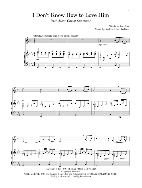 I Don't Know How To Love Him (from Jesus Christ Superstar) - Helen Reddy (Clarinet and Piano)