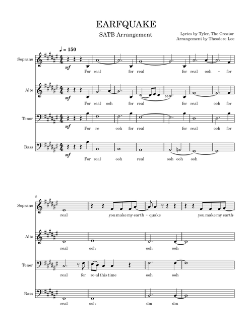 EARFQUAKE - SATB Arrangement