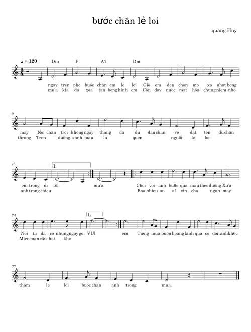 Bước chân lẻ loi - quang Huy