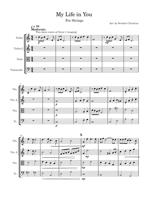 My Life in You (Zamora) for string trio