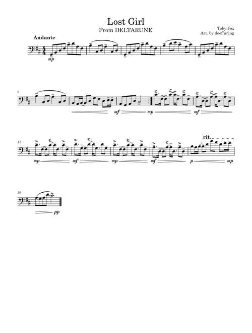 Lost Girl - From DELTARUNE (Tuba/Euphonium/Trombone Solo)