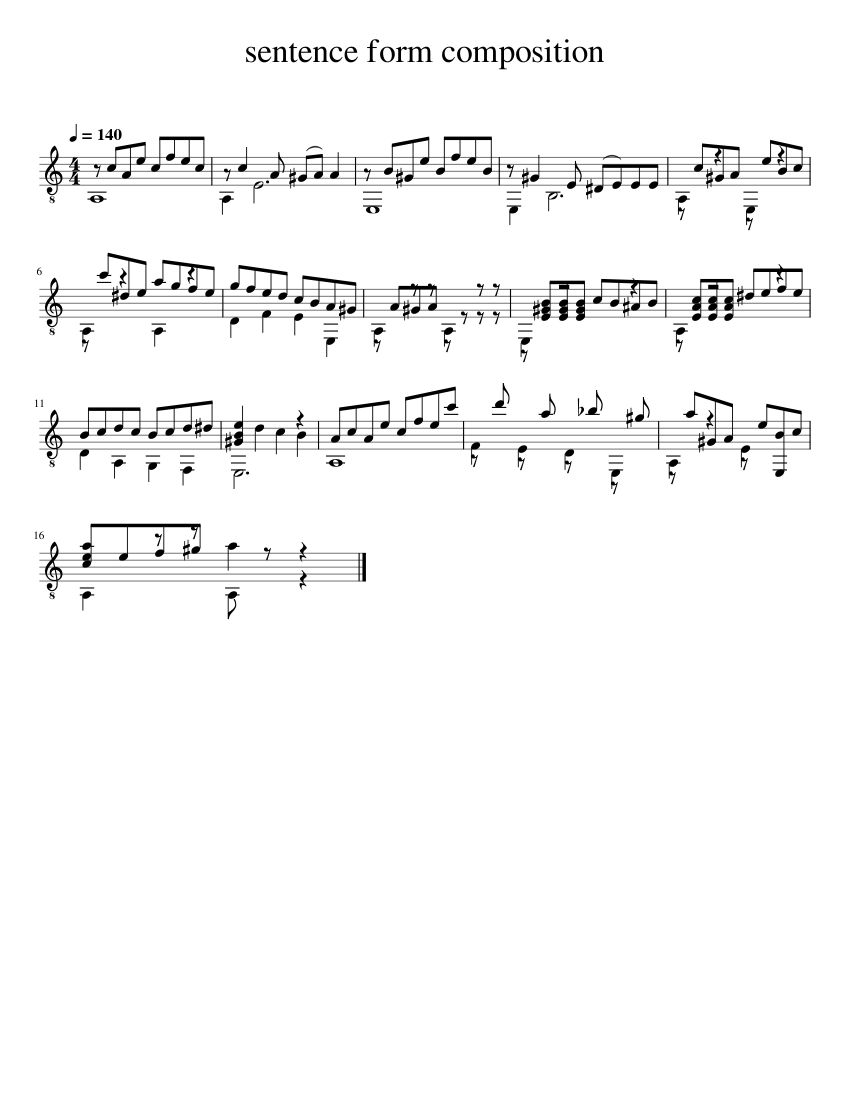 Sentence Form Examples Music sentence_form_compostion Sheet music for Piano (Solo) Easy | Musescore.com