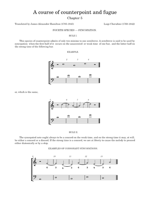 A course of counterpoint and fugue by Luigi Cherubini. Chapter 5