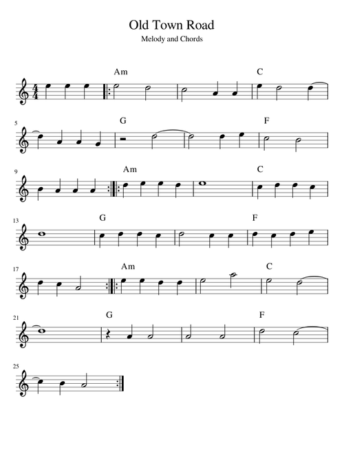 Old Town Road (easy guitar)