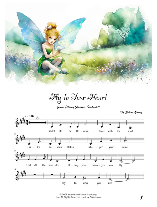 Fly To Your Heart (Arr. MG Education) - Selena Gomez (Lead Sheet - Fake Book)