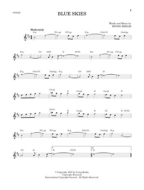 Blue Skies - Irving Berlin, Willie Nelson (Violin Solo)