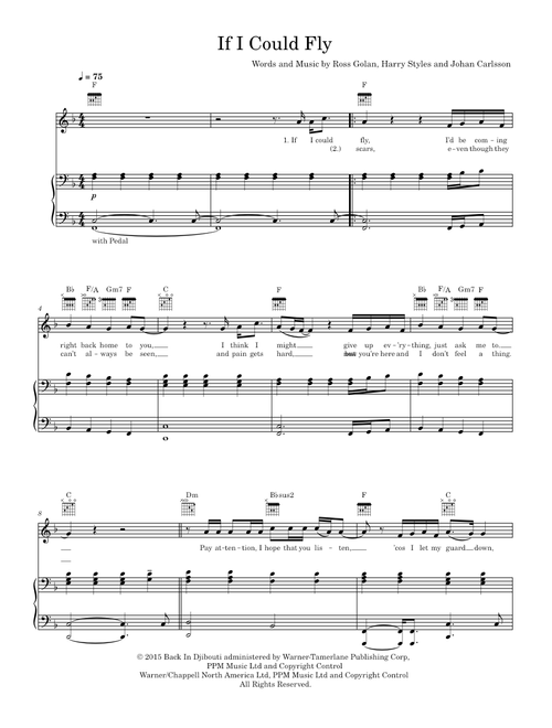 If i could fly - One Direction (Piano-Voice-Guitar)