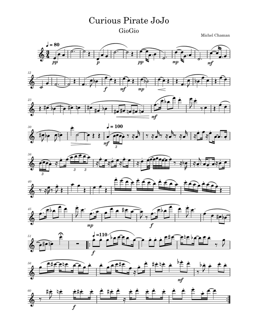 Curious Pirate JoJo Sheet music for in bflat (Solo