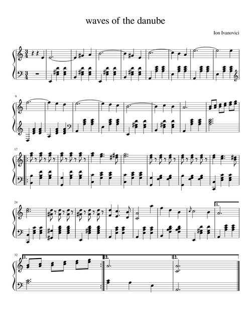 Waves of the danube piano