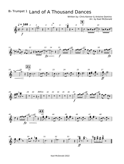 Land of A Thousand Dances Winds - Bb Trumpet 1