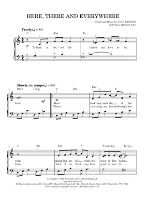 Play Official version of Here, There And Everywhere Sheet Music by The ...