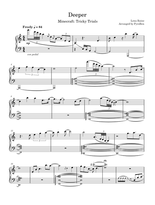 Minecraft OST: Tricky Trials Update Soundtrack sheet music