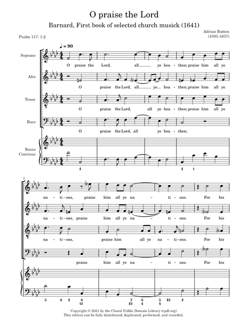 O praise the Lord – Adrian Batten