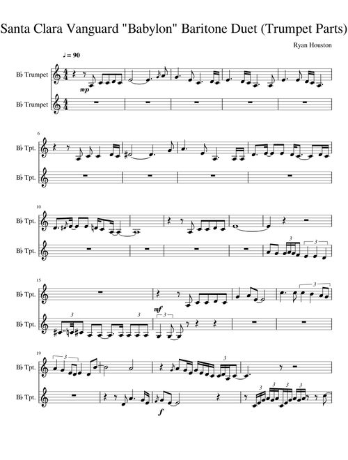 Santa Clara Vanguard "Babylon" 2018 Baritone Duet (Trumpet Parts)