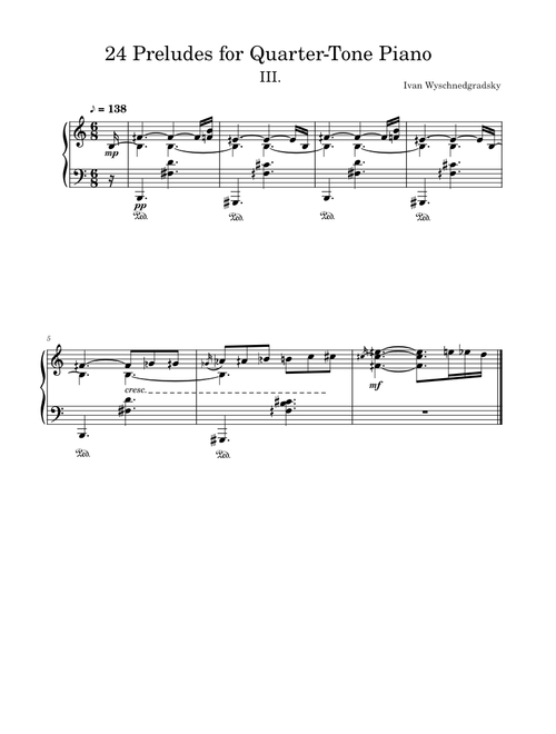 24 Preludes for Quarter-Tone Piano (III.)