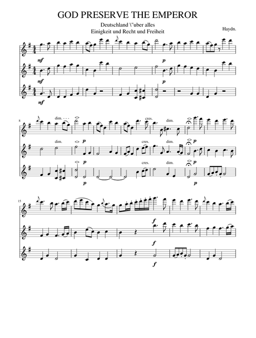Haydn - GOD PRESERVE THE EMPEROR