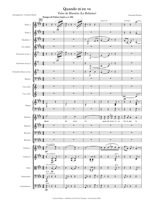 Quando m'en vo (Musette Waltz) La bohème, SC 67 – Giacomo Puccini