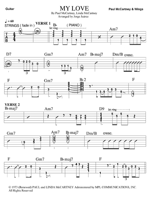 My Love (Arr. Jorge Juárez) - Paul Mccartney & Wings (Guitar Tab)