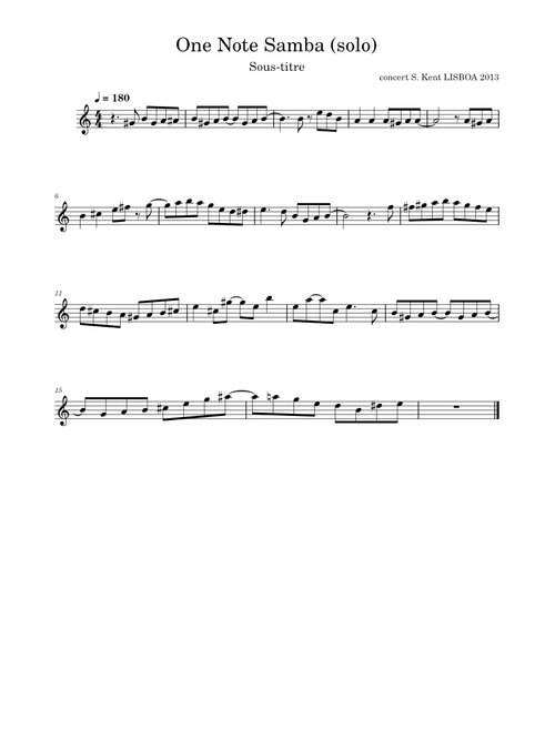 One Note Samba (Samba De Uma Nota So) – Antônio Carlos Jobim One Note Samba (solo)