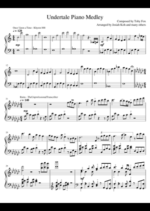 Undertale OST 71 - Undertale (Full Score) Sheet Music for Piano