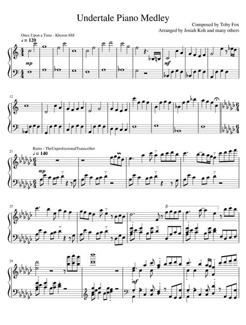 Undertale Piano Medley