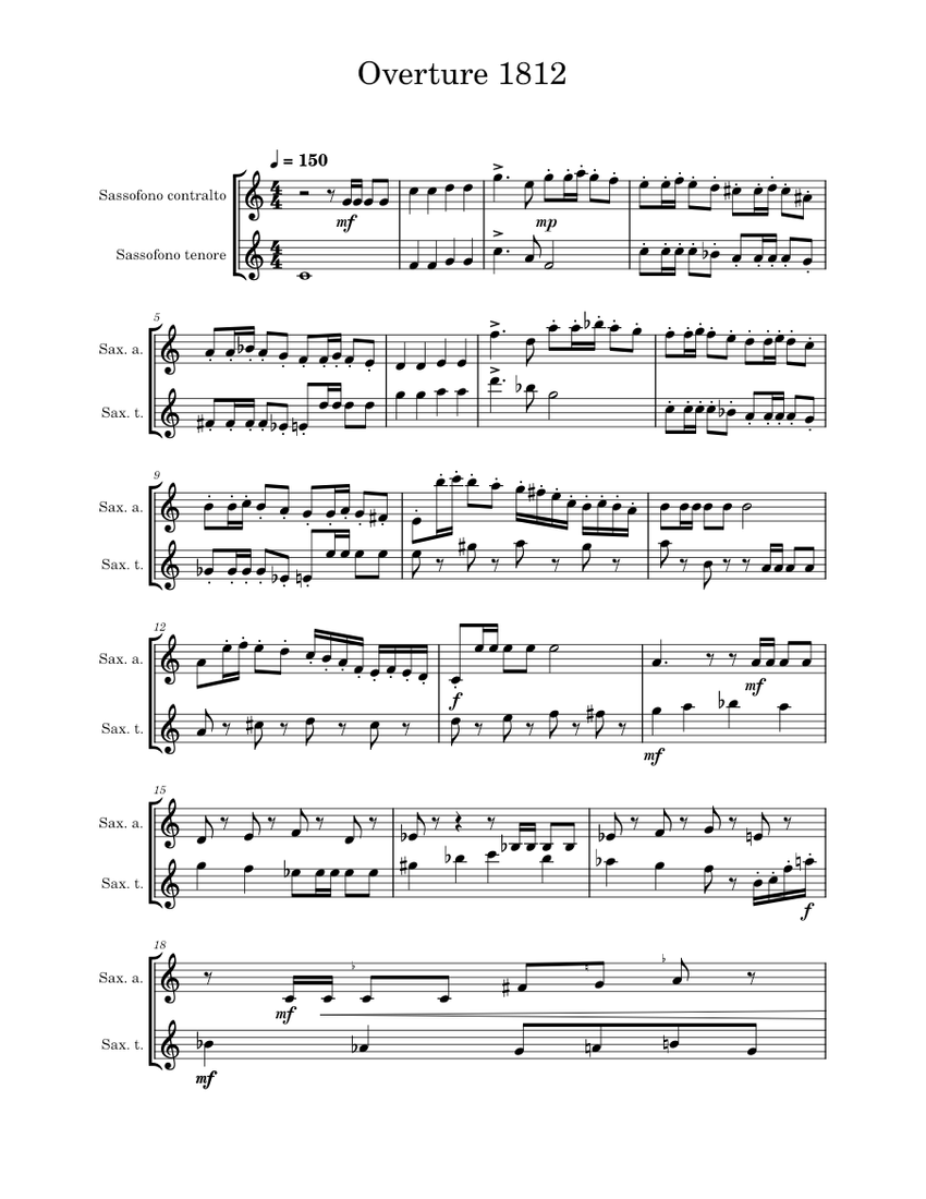 1812 Overture, Op.49 – Tchaikovsky (Finale) Sheet Music for