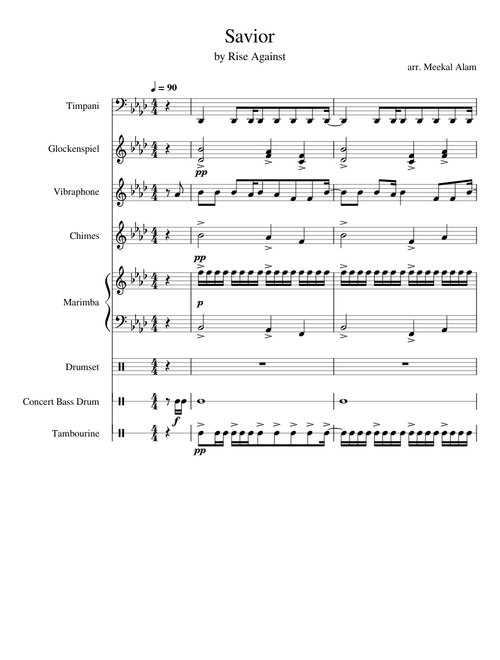 "Savior" by Rise Against for Percussion Ensemble!