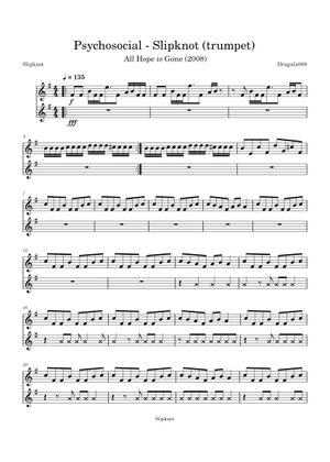 Psychosocial – Slipknot | All Hope Is Gone (2008) Sheet Music and