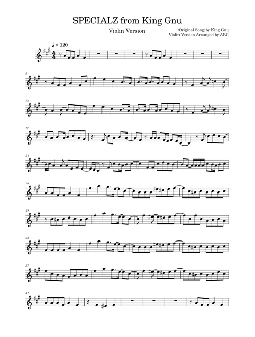 SPECIALZ – King Gnu --Violin Version
