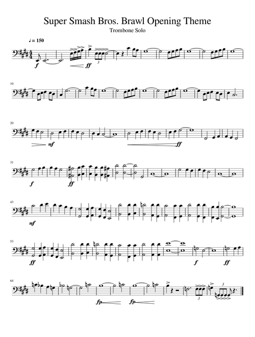 Super Smash Bros. Brawl Opening Theme - Trombone Solo