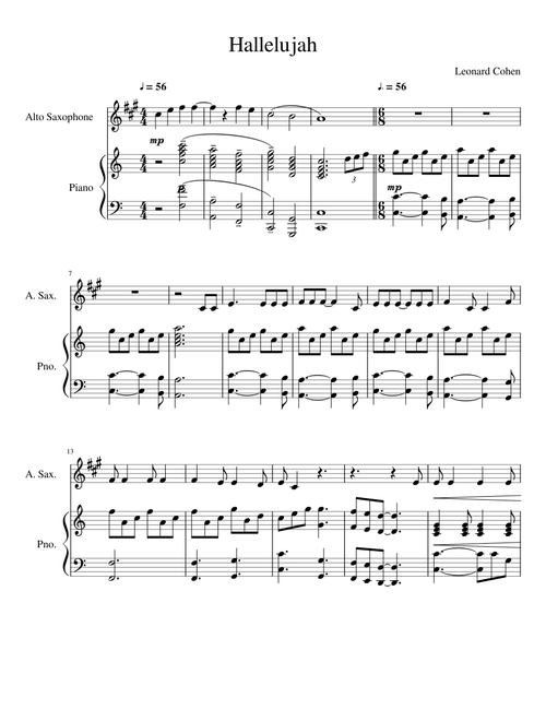 Hallelujah Alto Sax
