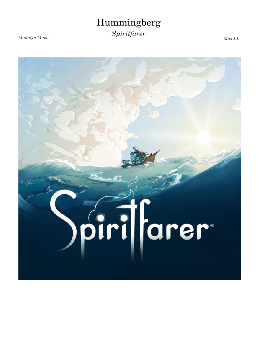 Hummingberg Spiritfarer Sheet music for Piano, Accordion, Flute