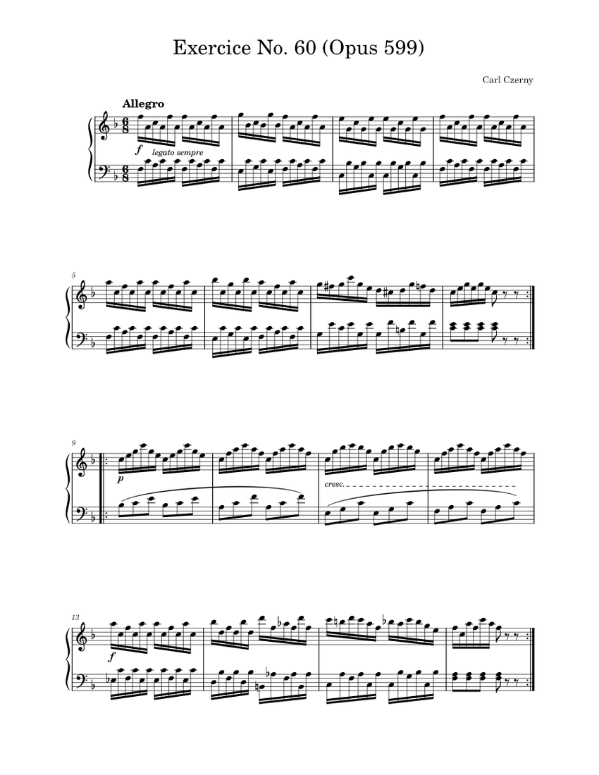 Exercice No. 60, op. 599 – Carl Czerny - piano tutorial