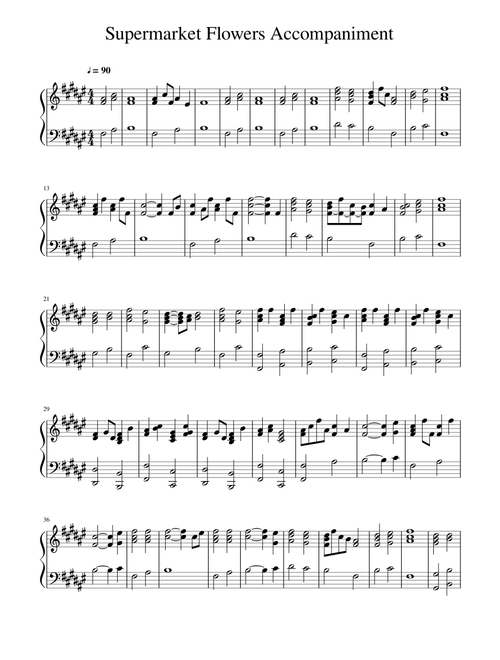 Supermarket Flowers Ed Sheeran(Accompaniment)