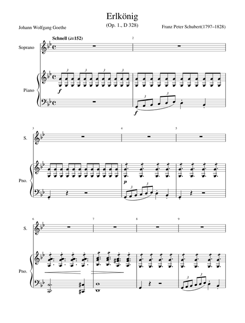 Franz Schubert Erlkönig Op.1 D 328