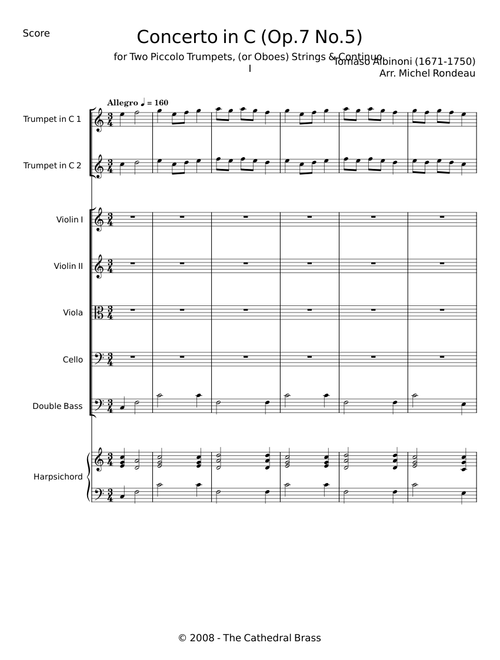 Oboe Concerto in C-major (Opus 9.5) - Tomaso Albinoni