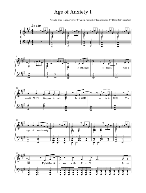 Age of Anxiety I – Arcade Fire Piano Solo