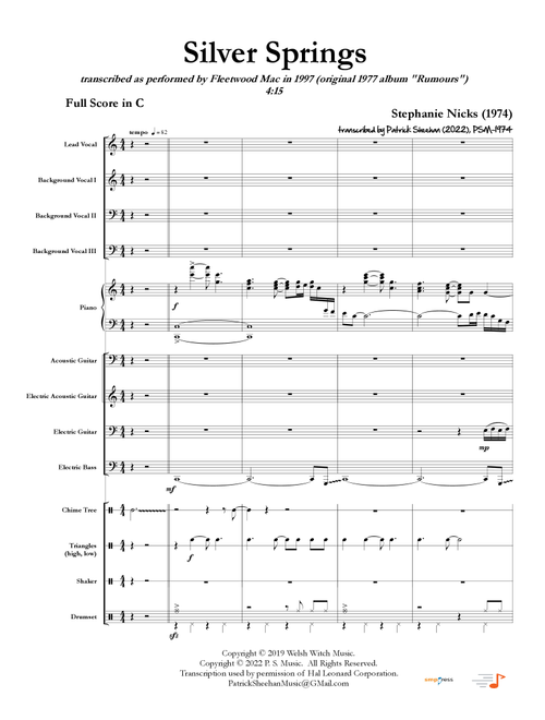 Silver Springs (Arr. Patrick Sheehan) - Fleetwood Mac (Large Ensemble)