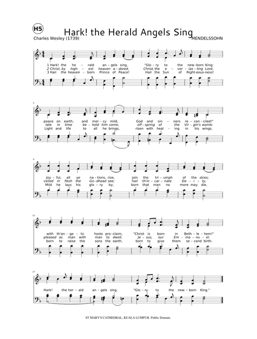 Hark! the Herald Angels Sing - Mendelssohn SATB