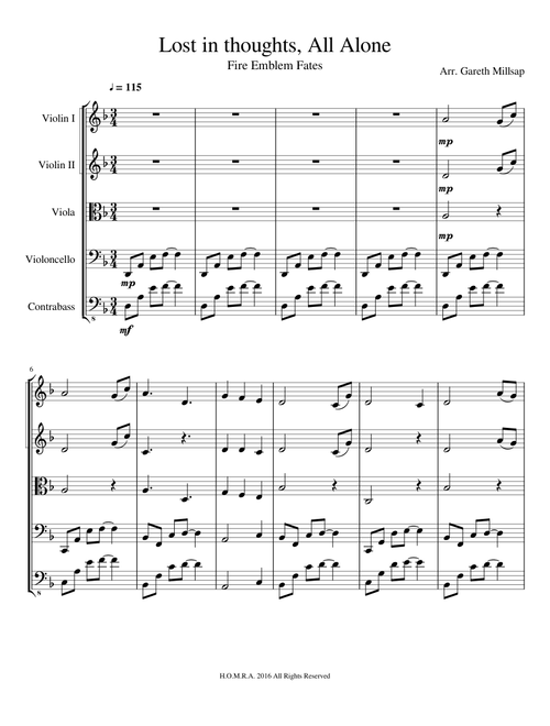 Lost in thoughts, All Alone for String Orchestra