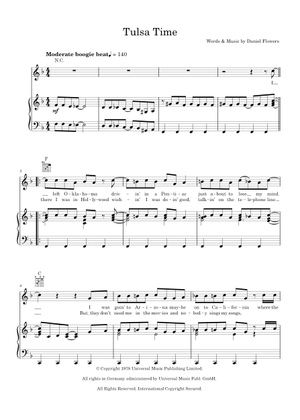 Play Official version of Tulsa time Sheet Music by Don Williams