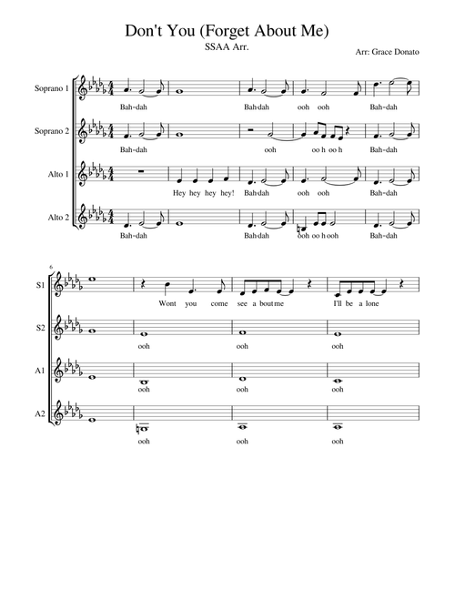 Don't You (Forget About Me) SSAA