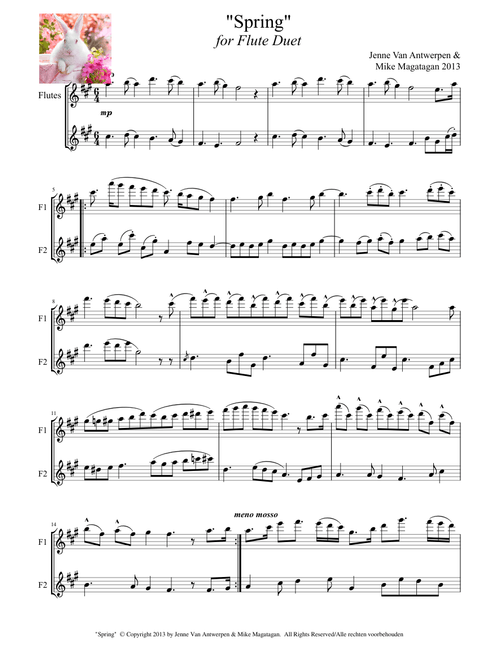 "Spring" for Flute Duet