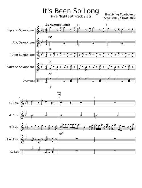 It's Been So Long - for Sax Quartet+