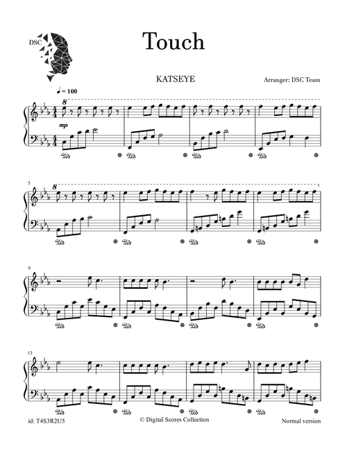Touch (Arr. Digital Scores Collection) - Katseye (Piano Solo)